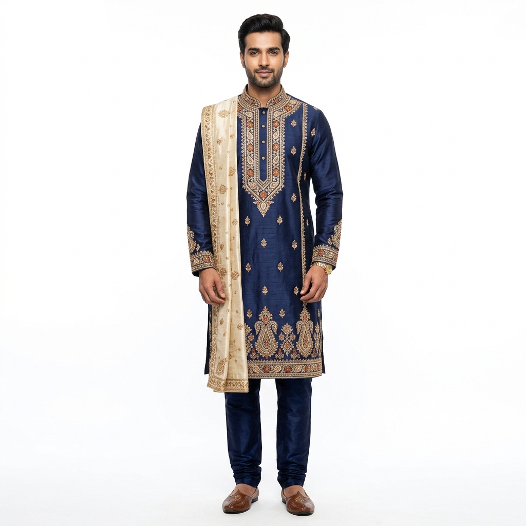 Men's Embroidered Kurta Set
